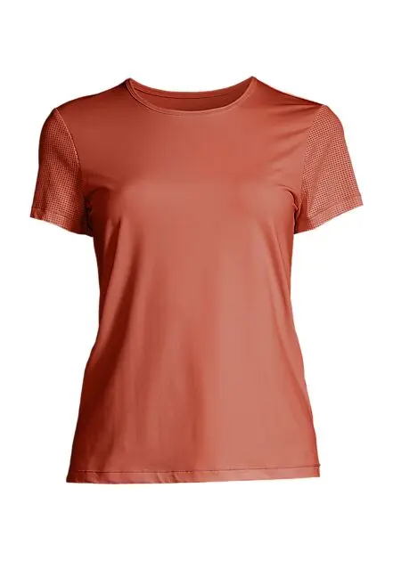 CASALL Essential Mesh Detail Tee Burnt Sienna Red Dame