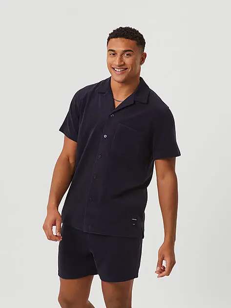 BJØRN BORG BORG TOWELING POOL SHIRT Night Sky Herre