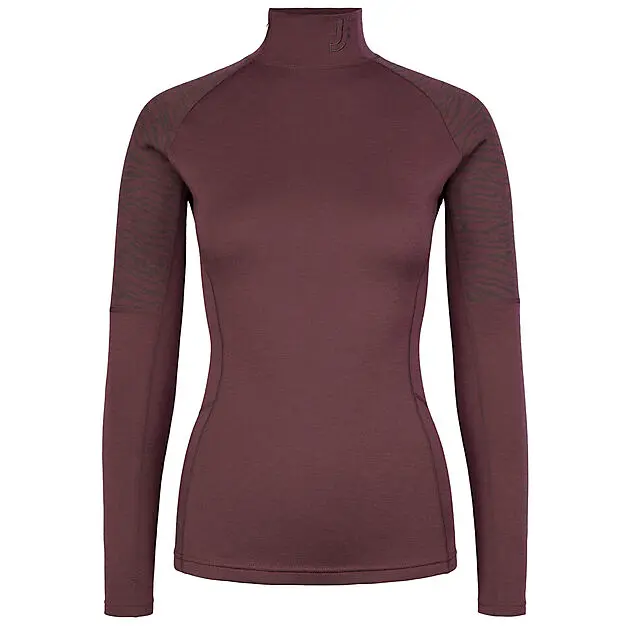 JOHAUG Elevate Wool Half Zip Brownish Red Dame