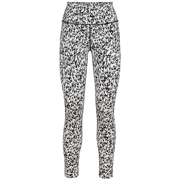 JOHAUG Elevated Performance Cut off Tights Tofu White/Black Print Dame | Sport1.no