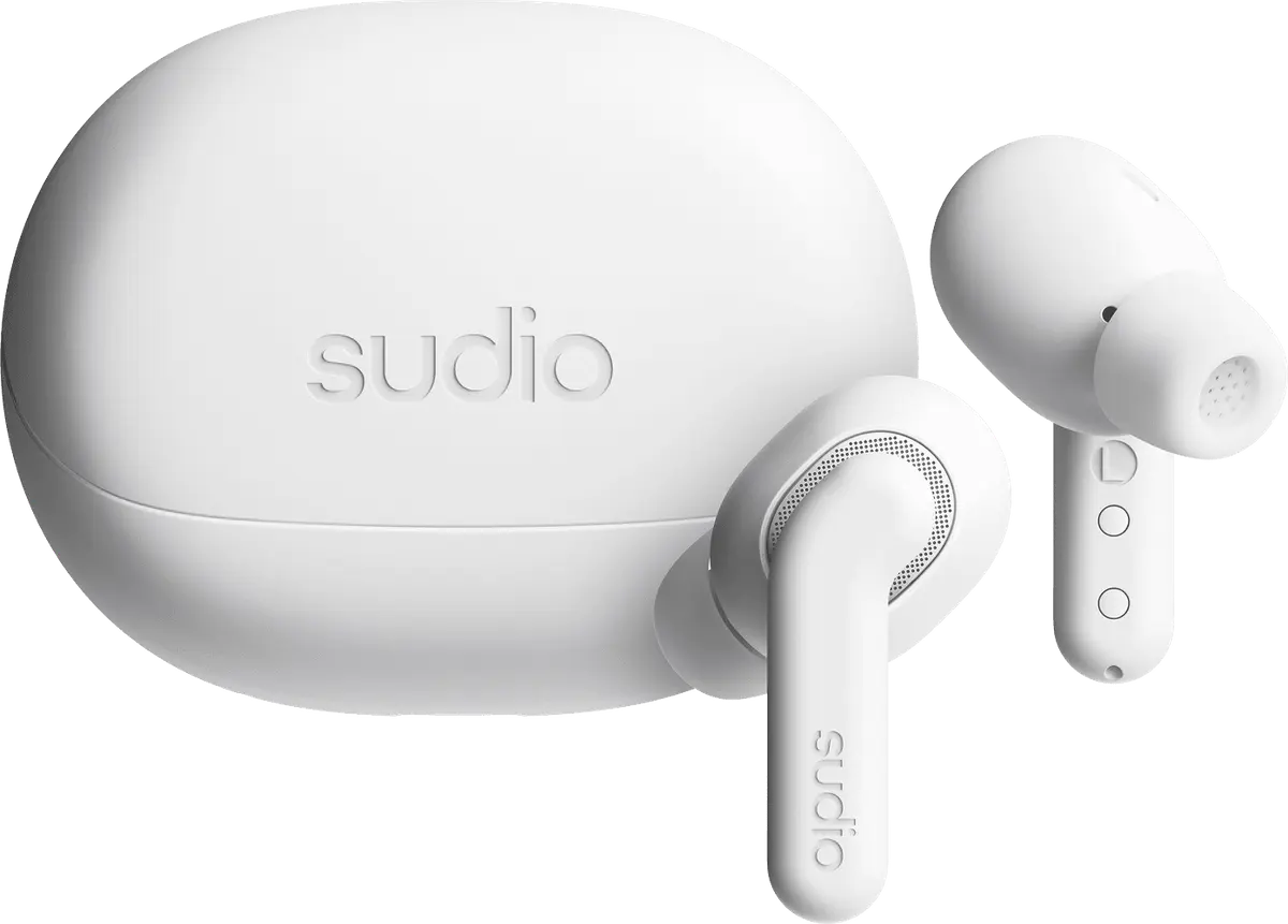 Sudio E4 Pro trådløse ørepropper, hvit