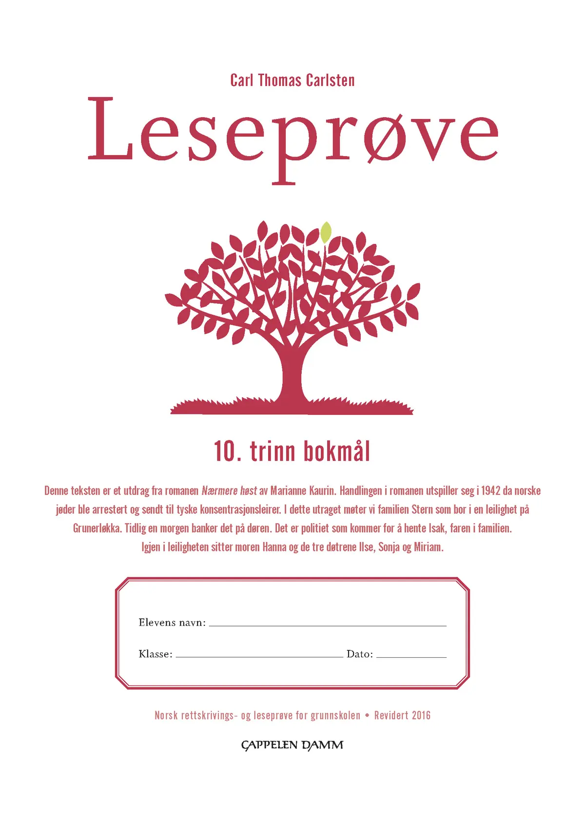 Leseprøve 10. trinn bokmål