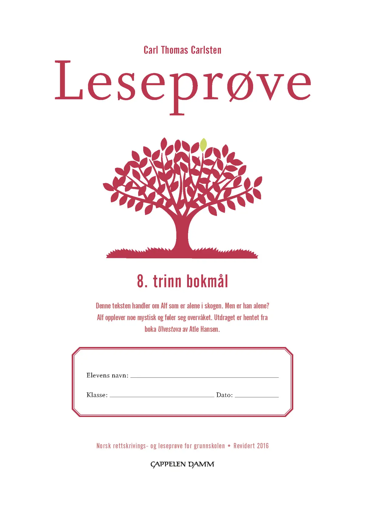 Leseprøve 8. trinn bokmål