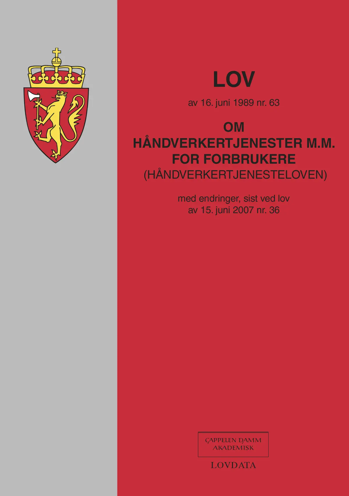 Lov om håndverkertjenester m.m.