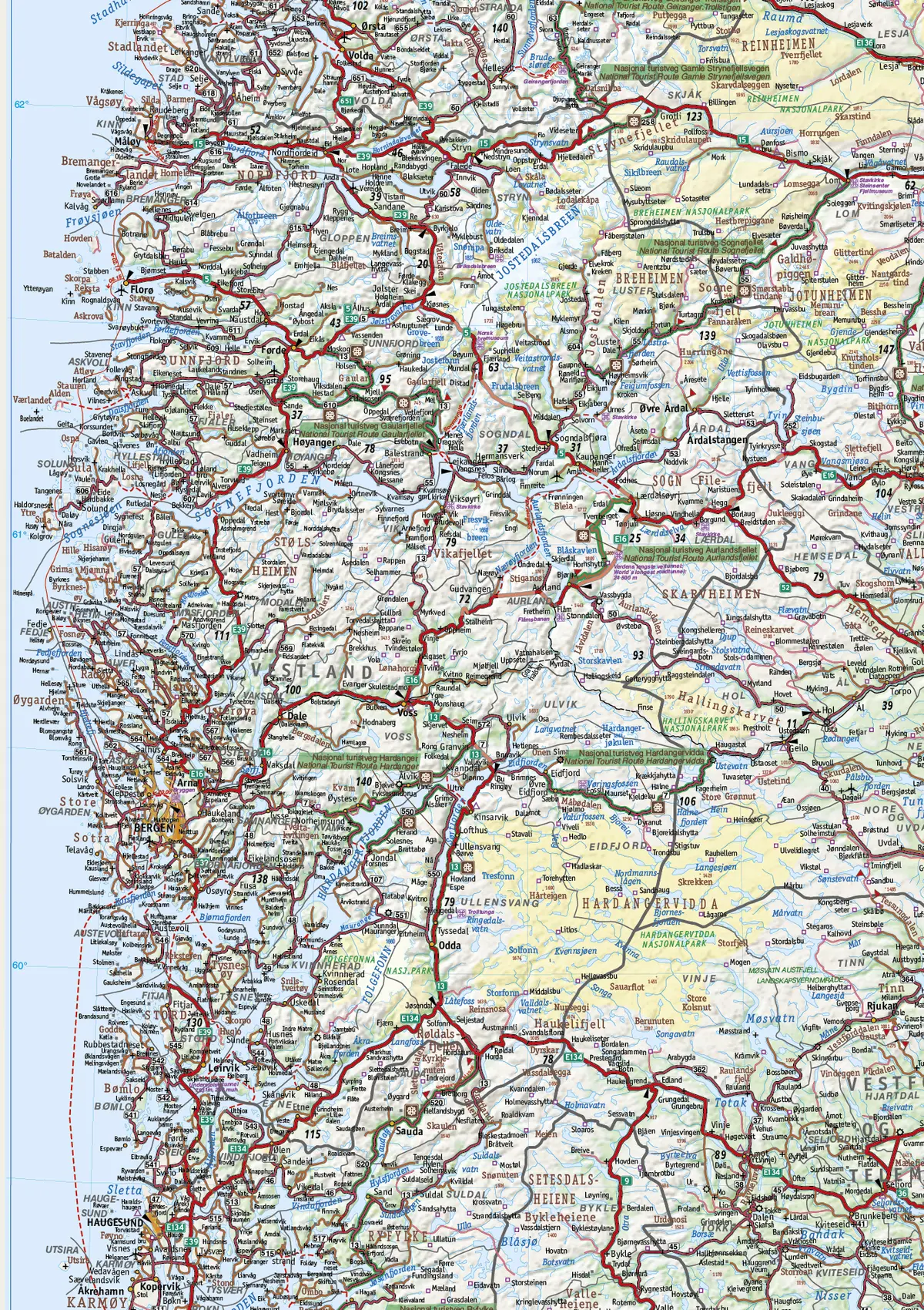 Hele Norge laminert veggkart 2022
