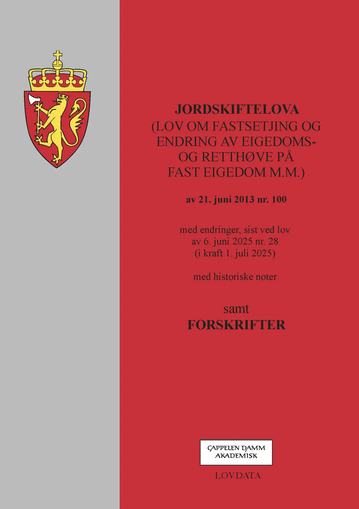 Jordskiftelova m/forskrifter