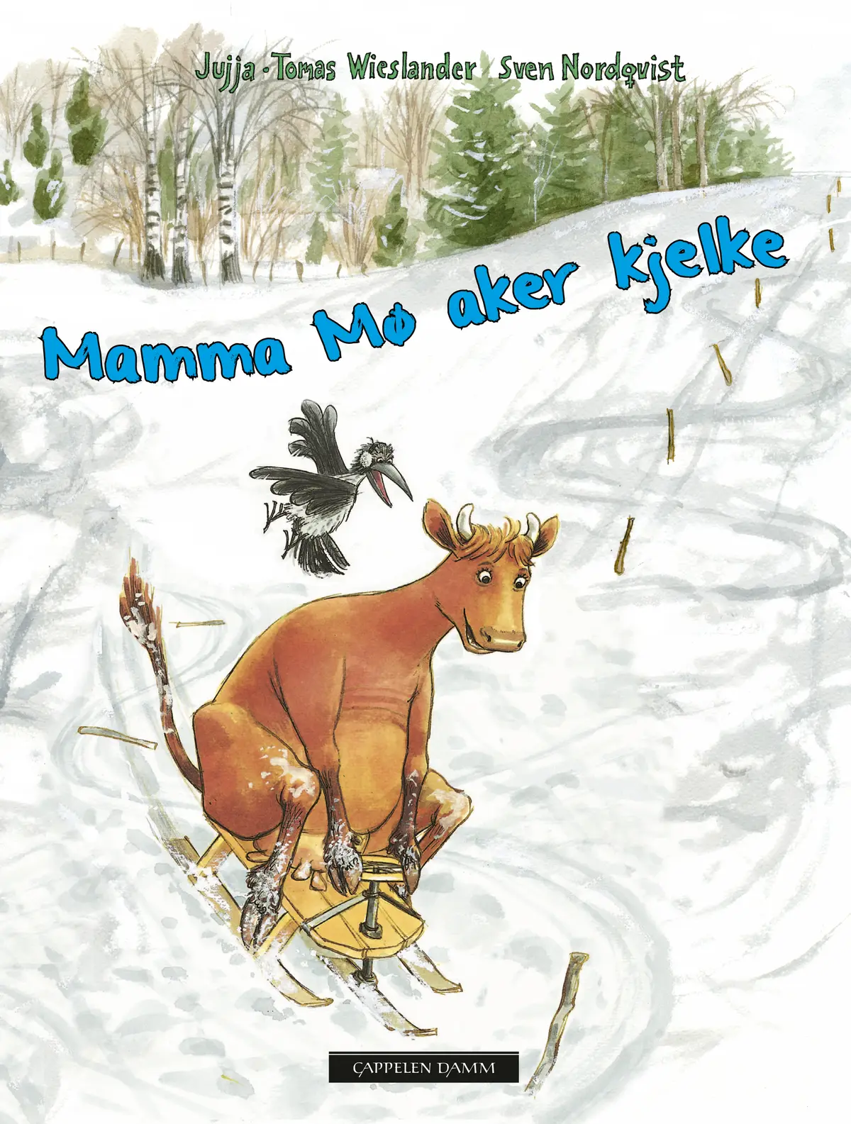 Mamma Mø aker kjelke, barnebok