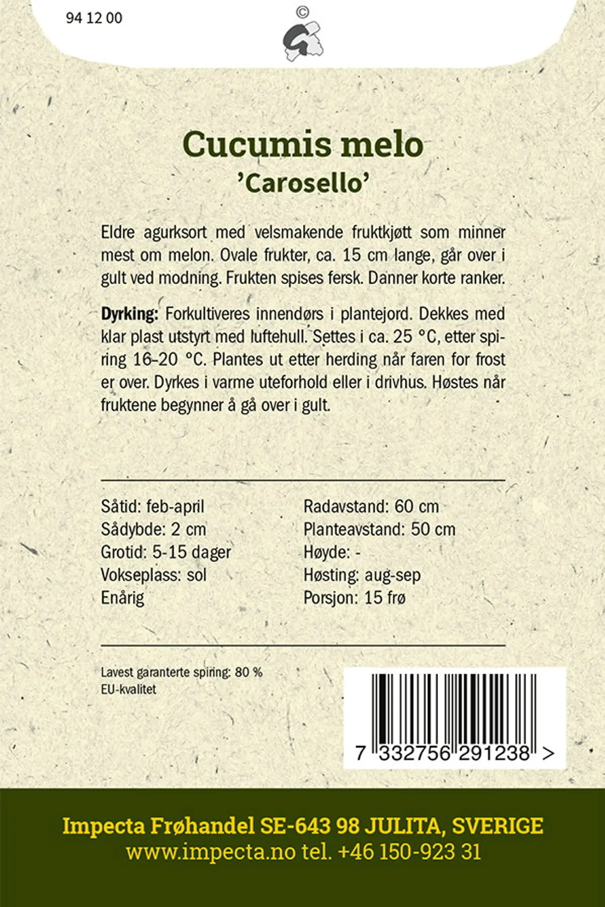 Agurkmelon 'Carosello'