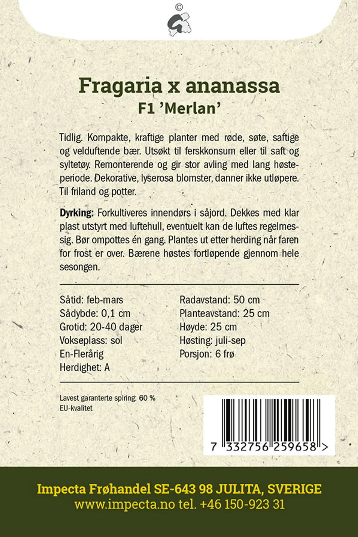 Jordbær F1 'Merlan'