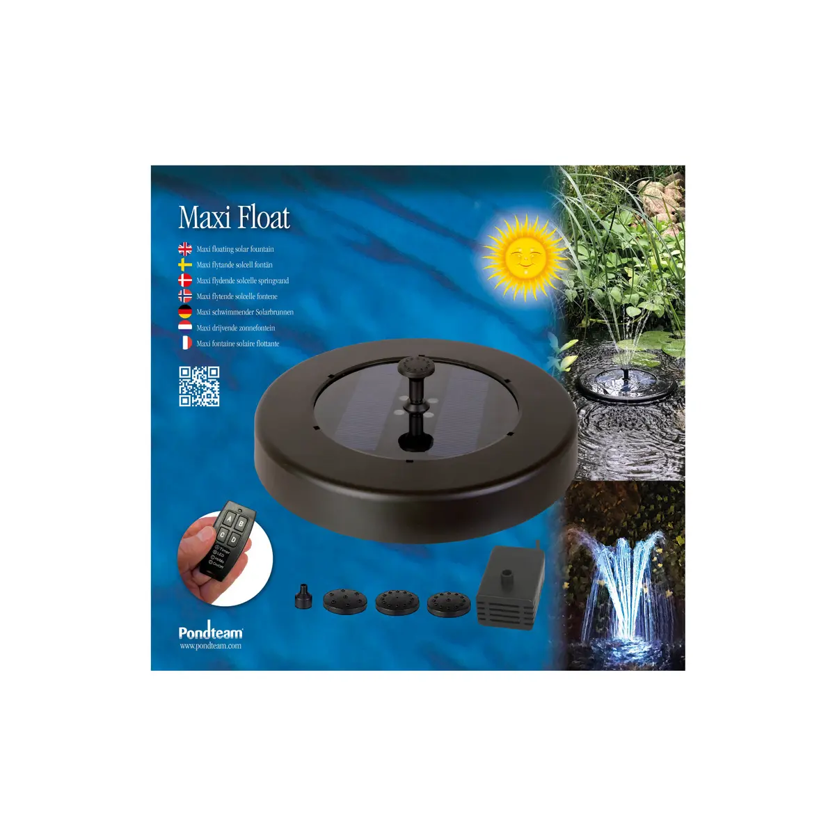Solcellepumpe flytende fontene