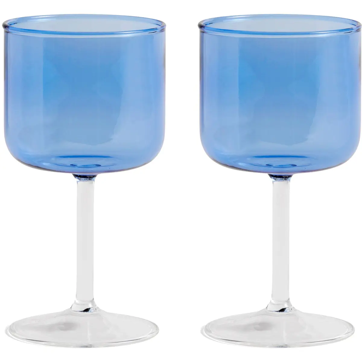 Tint vinglass, 2 stk, klar blå