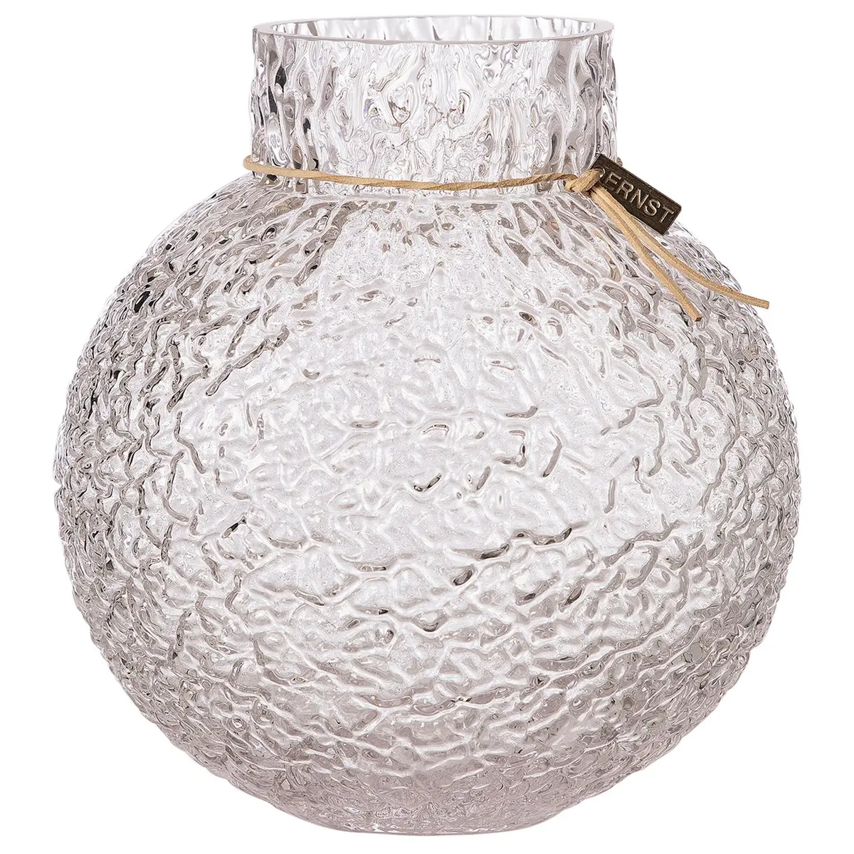 Glassvase med rund mønstret struktur, 22 cm