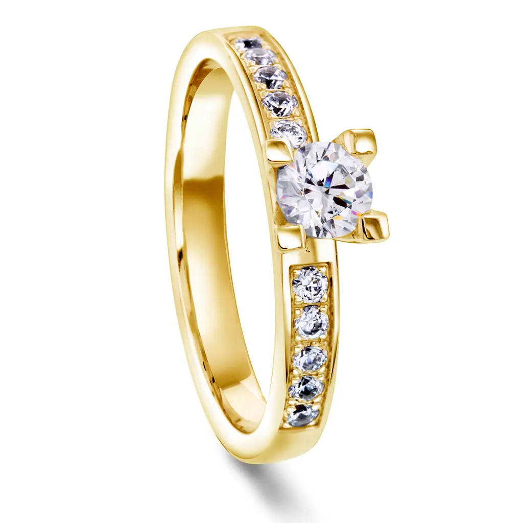 Diamantring Admire i 585 gult gull 0,55 CT | 3 mm bredde