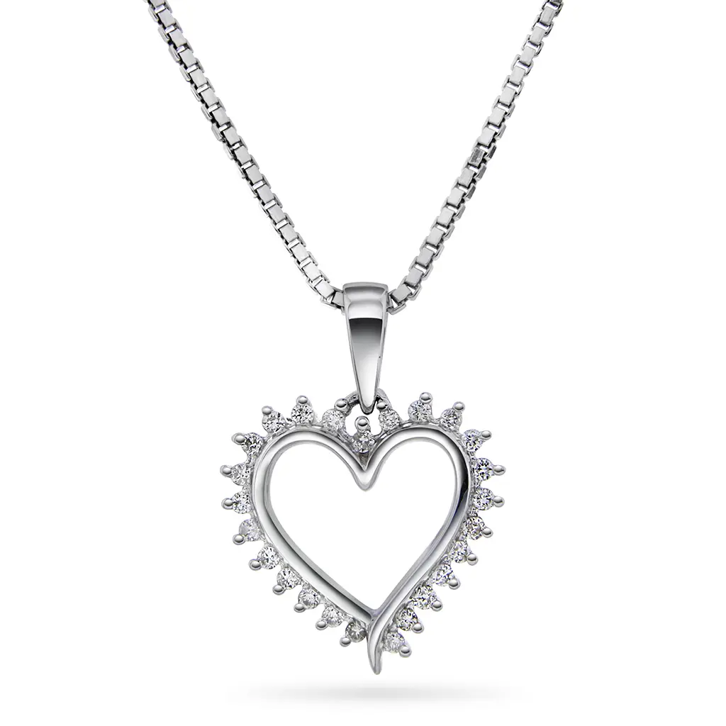 Sophia diamantsmykke i 375 hvitt gull 0,15 ct