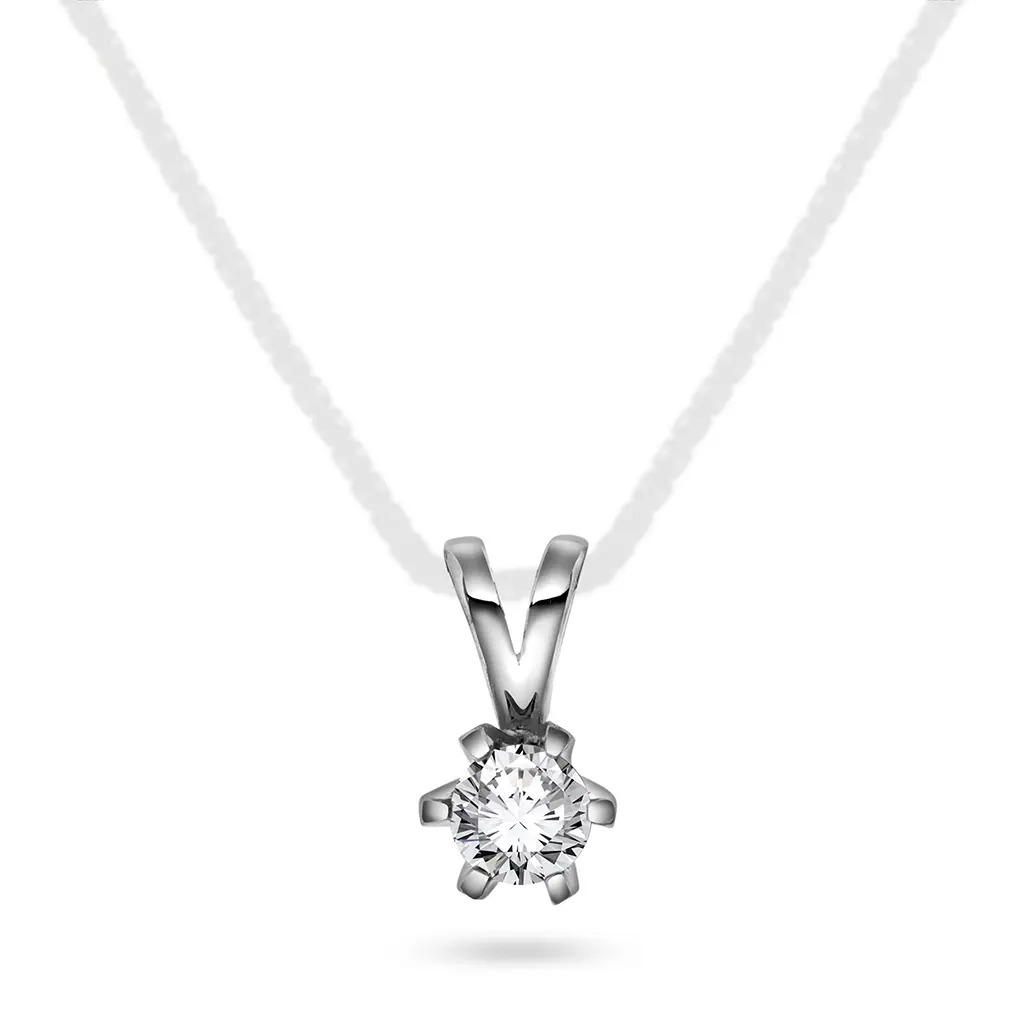 Vida diamantanheng i 585 hvitt gull 0,20 ct