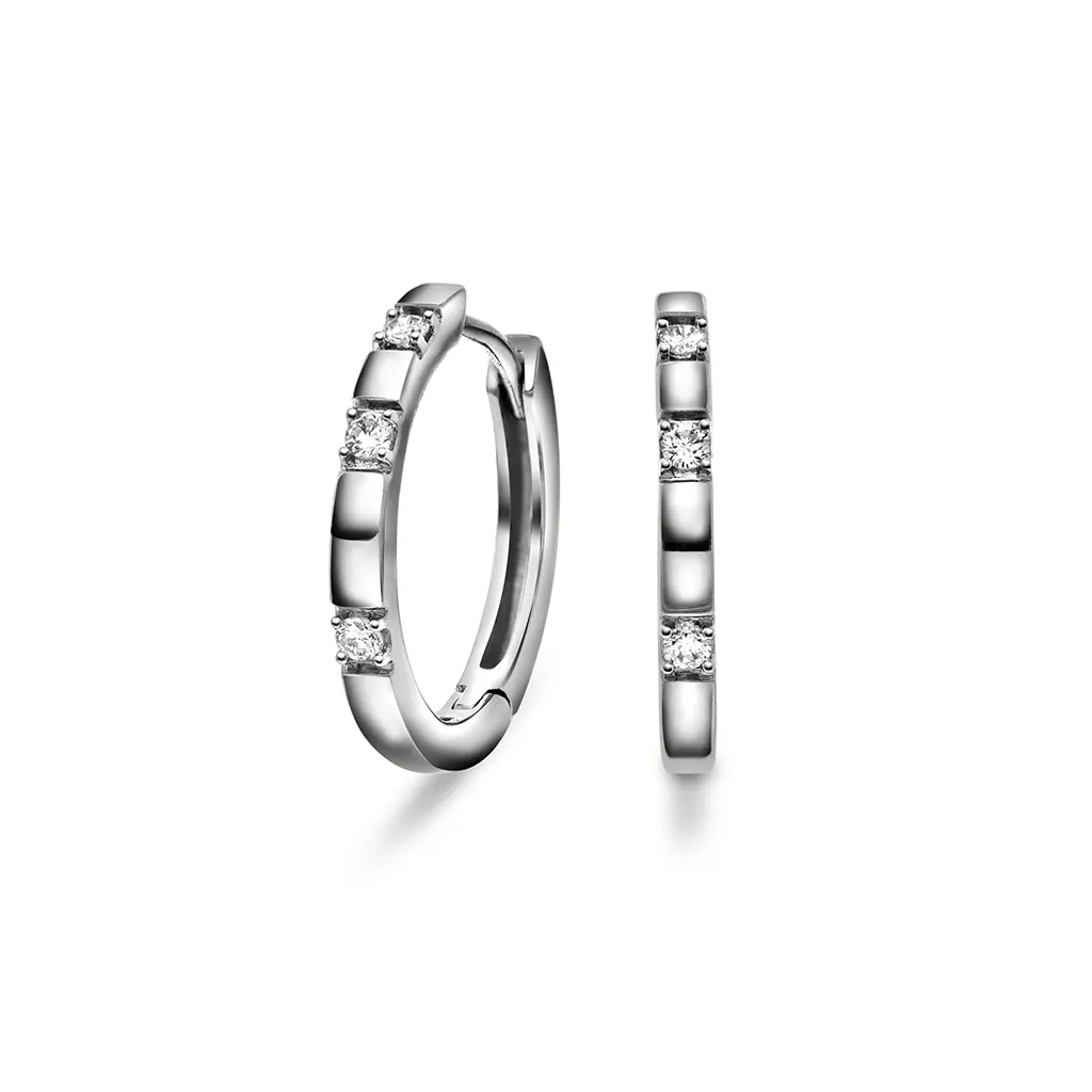 Hedda diamantøreringer i 375 hvitt gull 0,09 ct