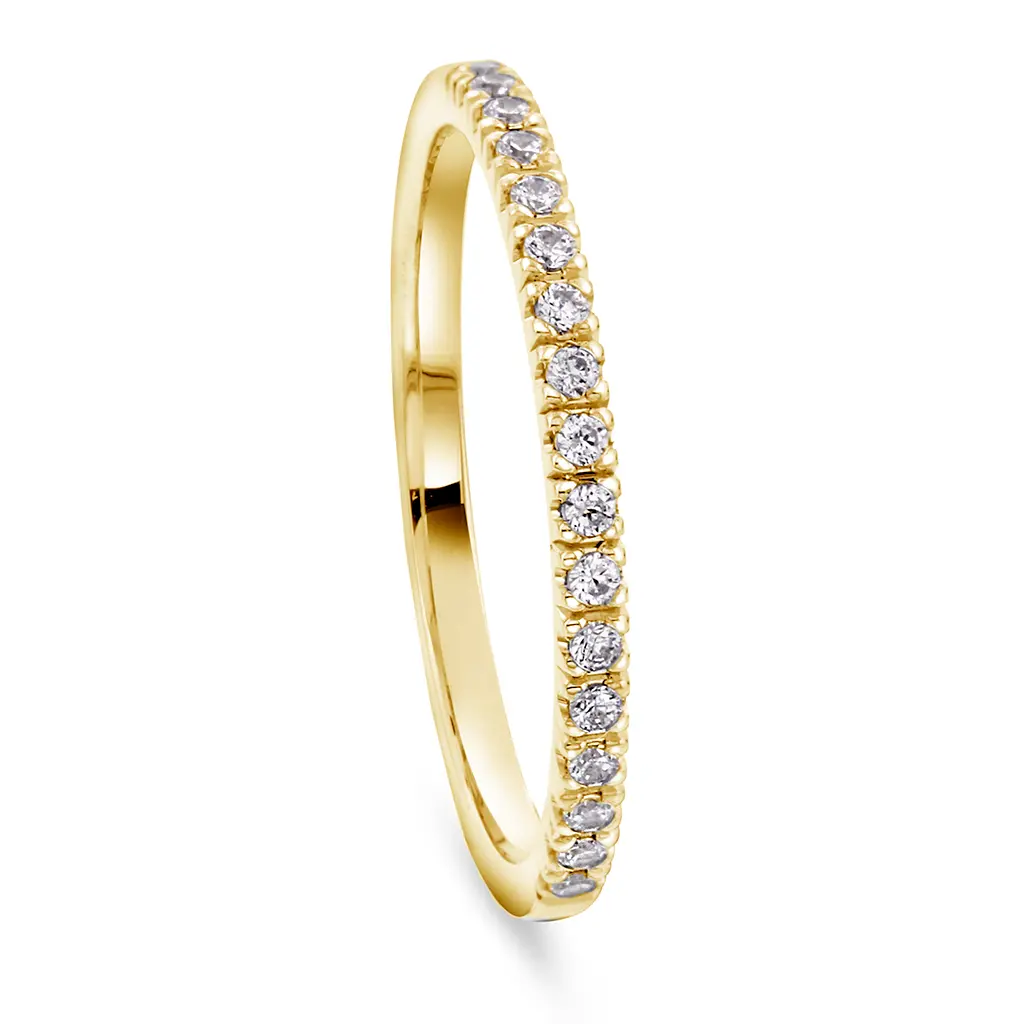 Diamantring Promise i 585 gult gull 0,14 CT | 1,6 mm bredde