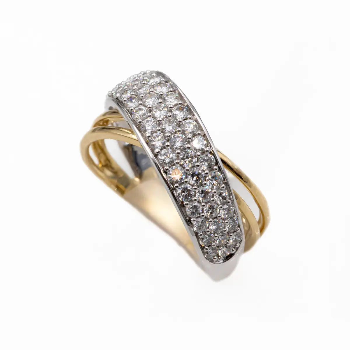 Milano diamantring i 585 hvitt og gult gull 0,95 ct