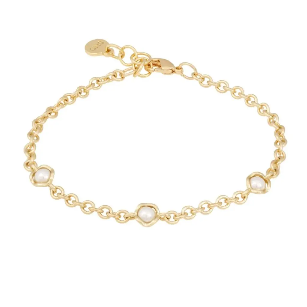 Kitty armbånd i forgylt messing med zirkonia