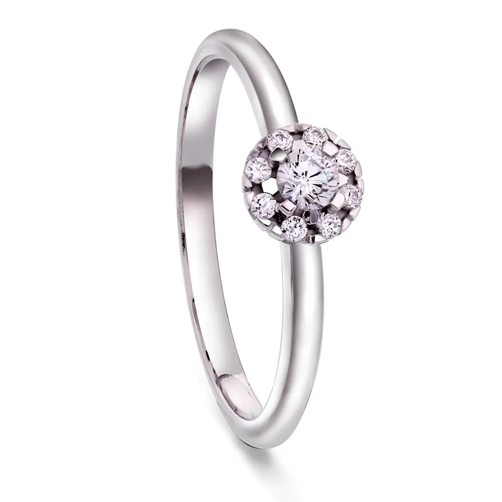 Diamantring Bliss i 585 hvitt gull 0,20 CT | 2 mm bredde