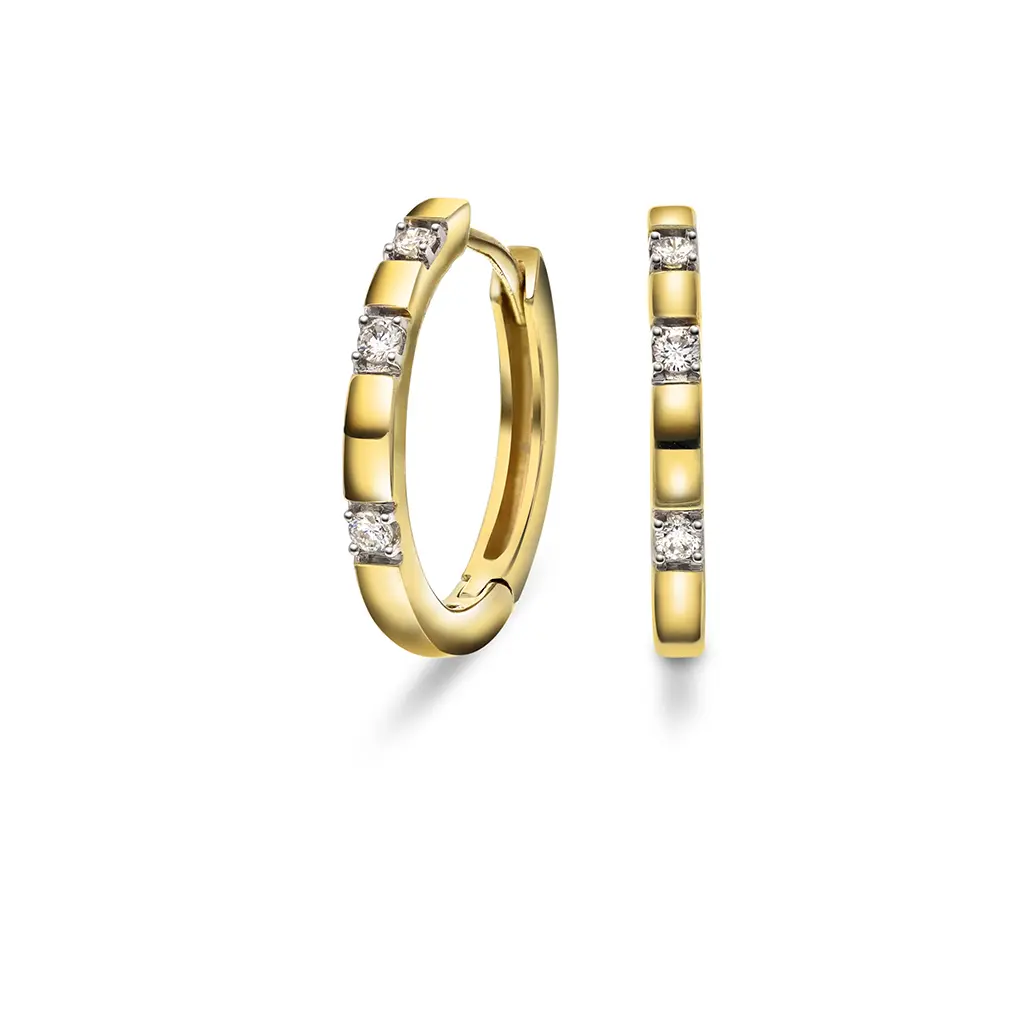 Hedda diamantøreringer i 375 gult gull 0,09 ct