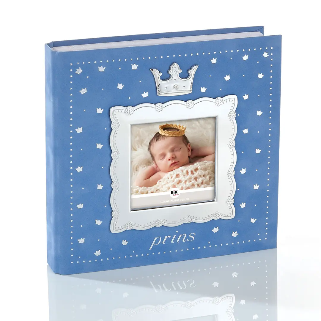 Prins fotoalbum til barn i lys blå