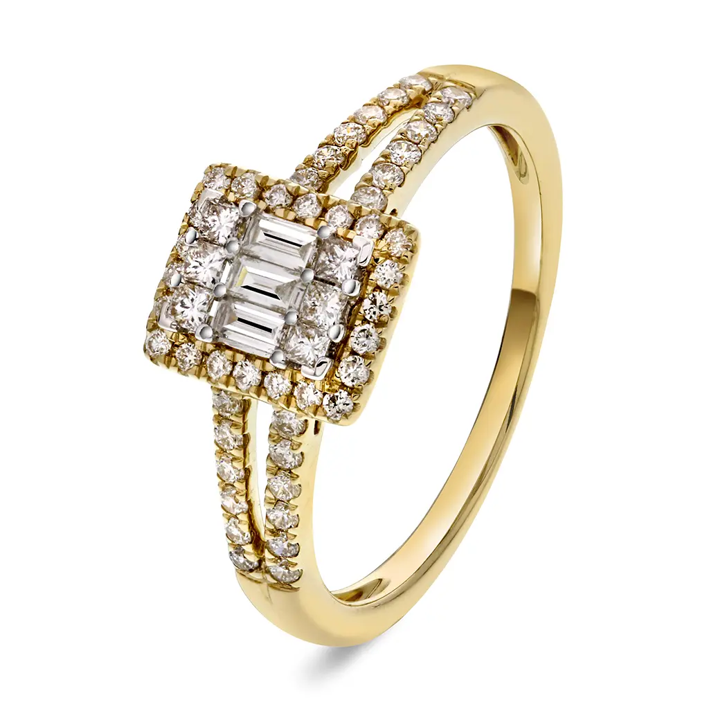 Grace diamantring i 585 gult gull 0,50 ct