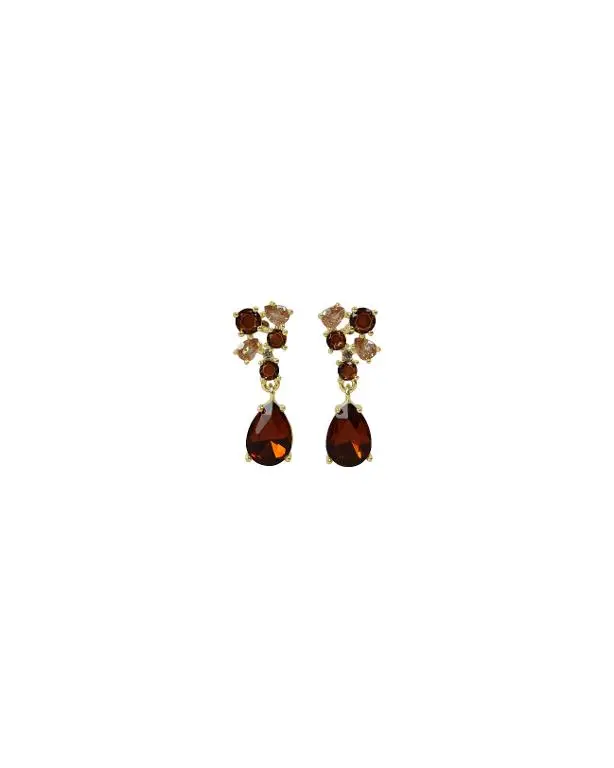 Trinity øredobber i forgylt messing med zirkonia