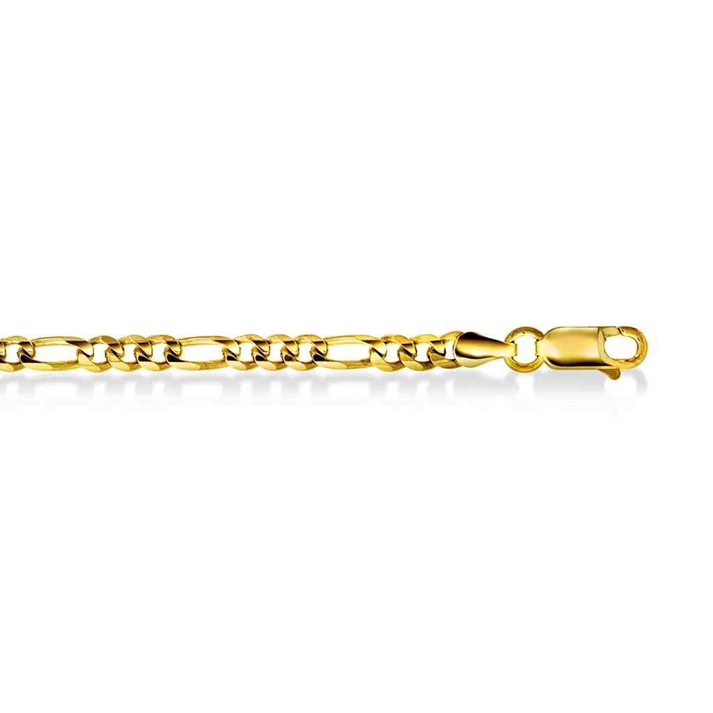 Figaro kjede i 925 forgylt sølv 3,5 mm, 45-60 cm