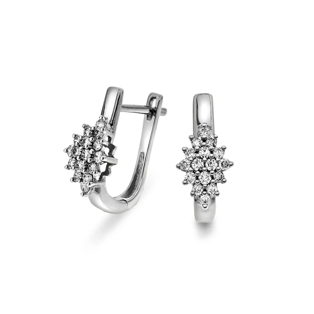 Diamantøreringer i 585 hvitt gull 0,33 ct