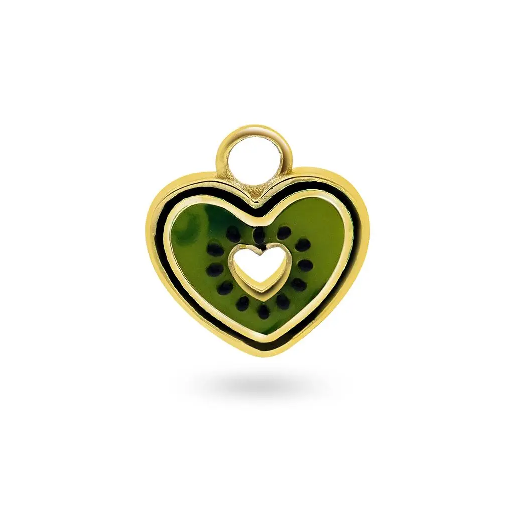 Kiwi Love Charms i 925 forgylt sølv