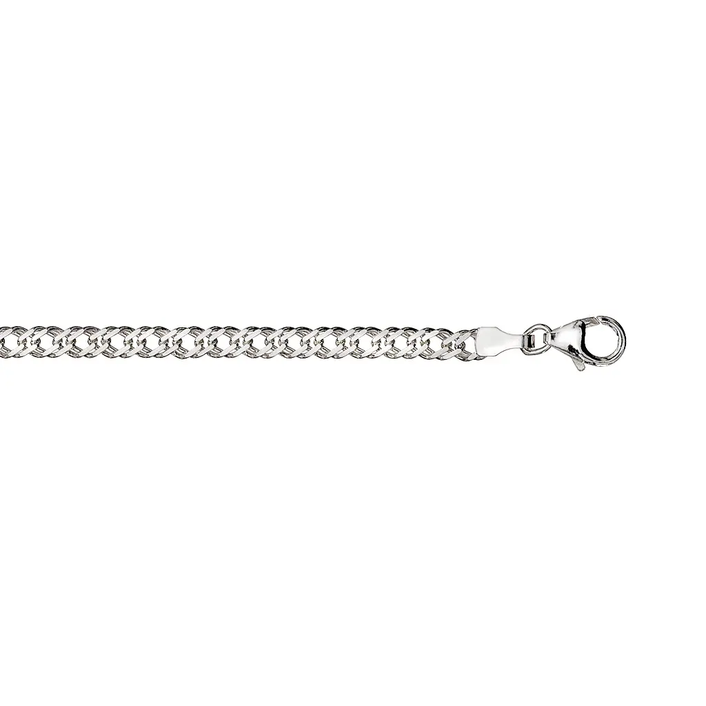 Tvilling panser armlenke i 925 sølv 3,9 mm, 18,5 cm