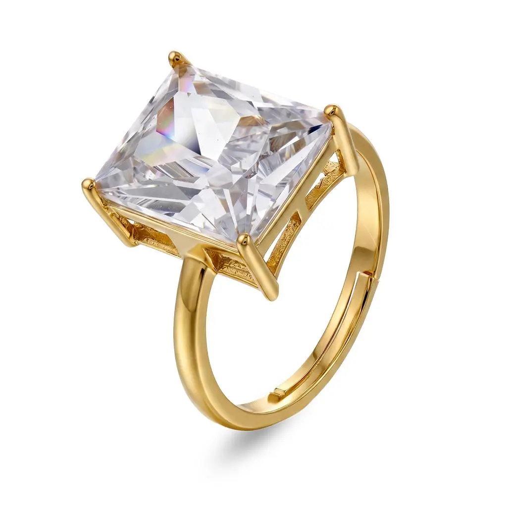 Spotlight ring i 925 forgylt sølv