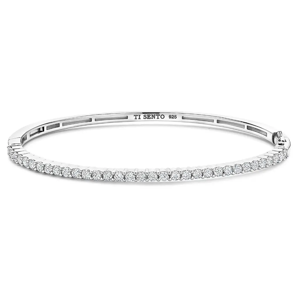 Armring i 925 sølv med zirkonia