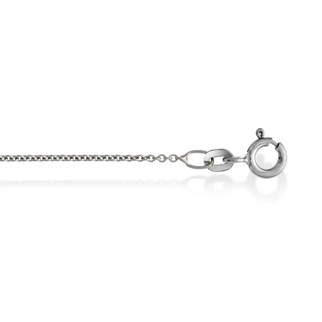 Rund anker veneziansk kjede i 585 hvitt gull 1,1 mm, 40-50 cm