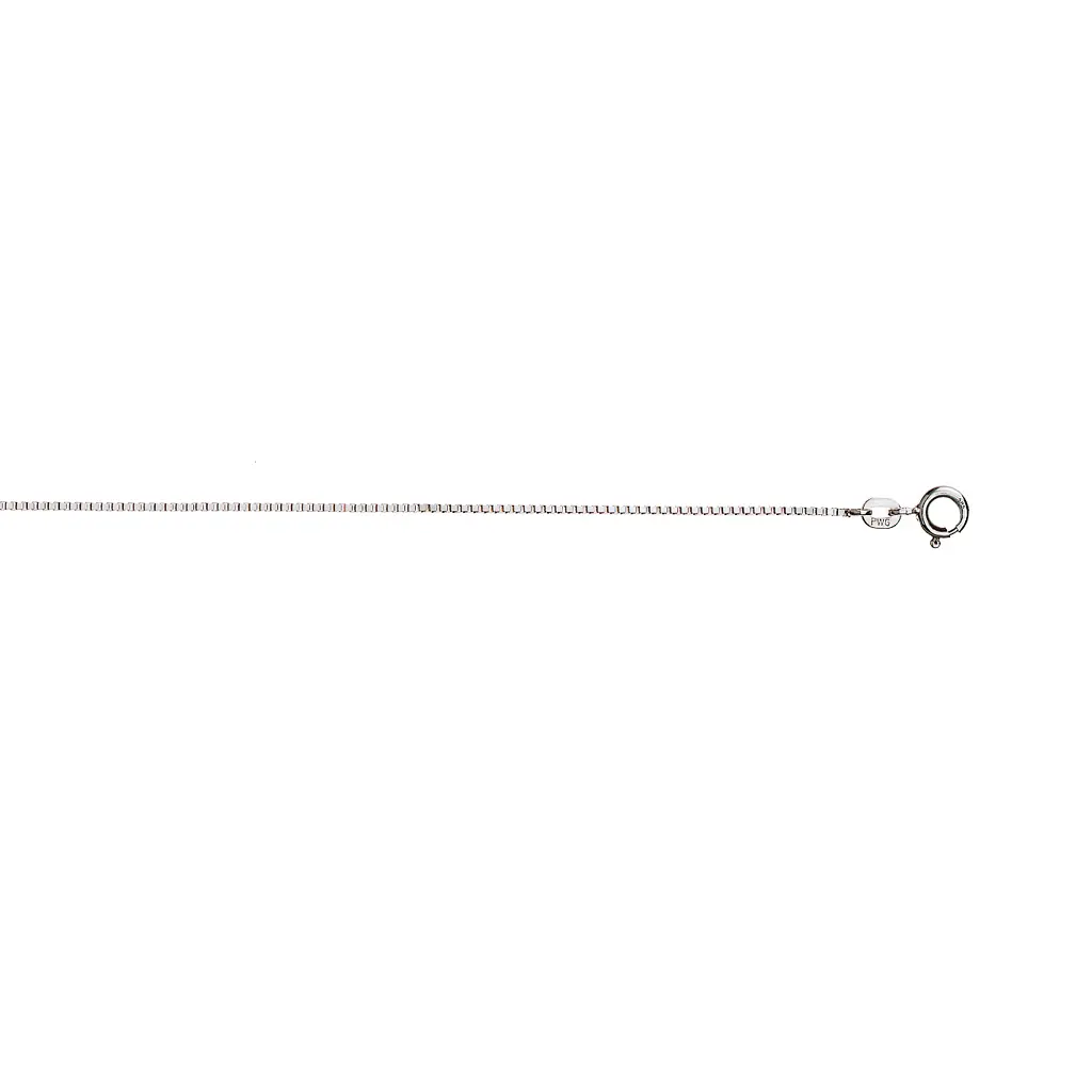 Venziansk kjede i 585 hvitt gull 0,8 mm, 34-50 cm