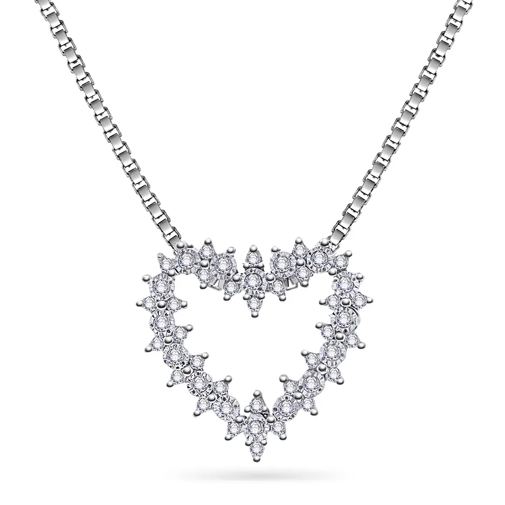 Laura smykke i 585 hvitt gull med diamanter 0,18 ct