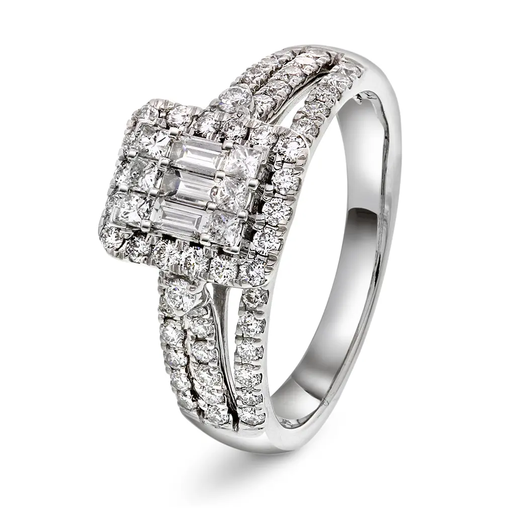 Elizabeth diamantring i 585 hvitt gull 1,00 ct