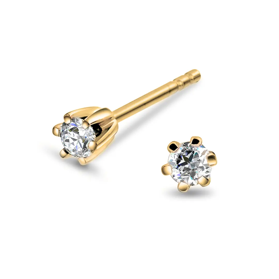Olivia diamantøredobber i 585 gult gull 0,14 ct