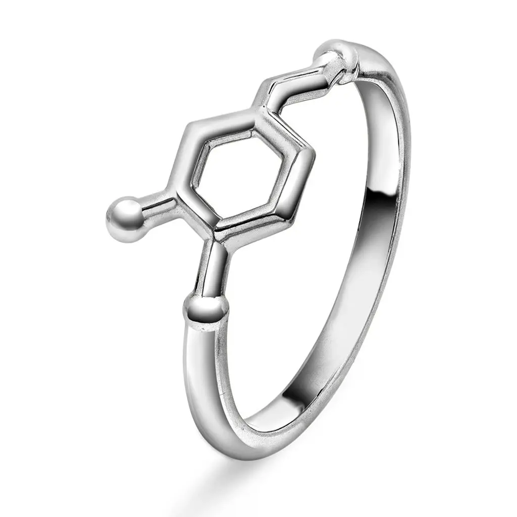 Ring i 925 sølv med symbol dopamin
