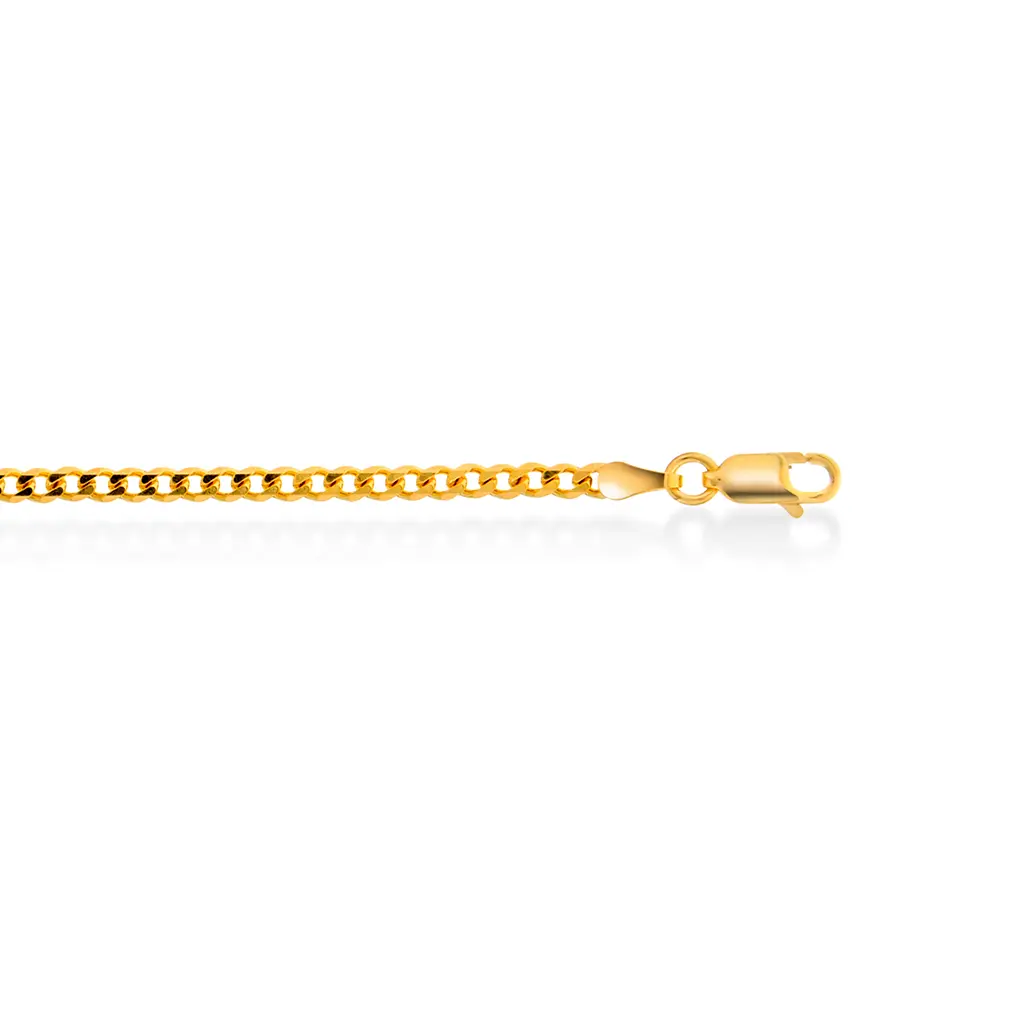 Panser kjede i 925 forgylt sølv 2,6 mm, 45 cm