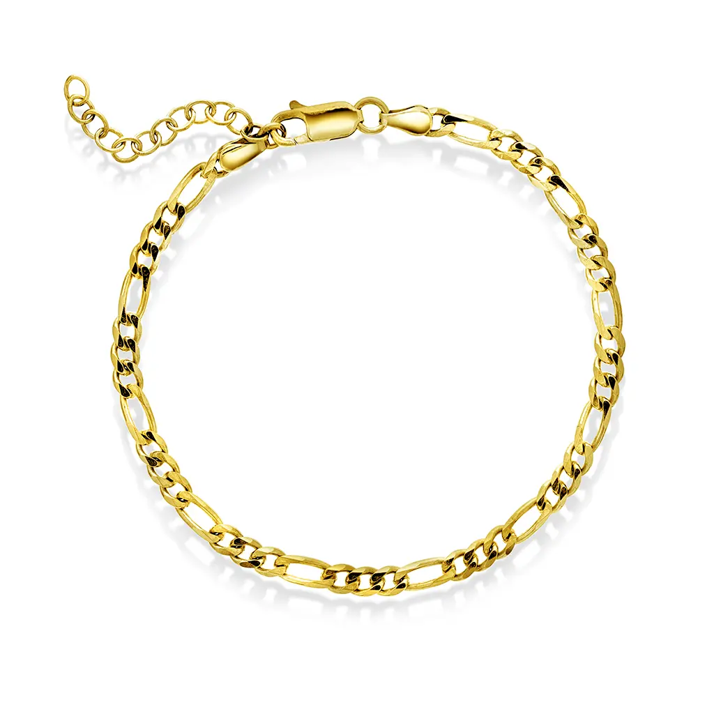 Figaro Armbånd i 925 forgylt sølv, 19 cm