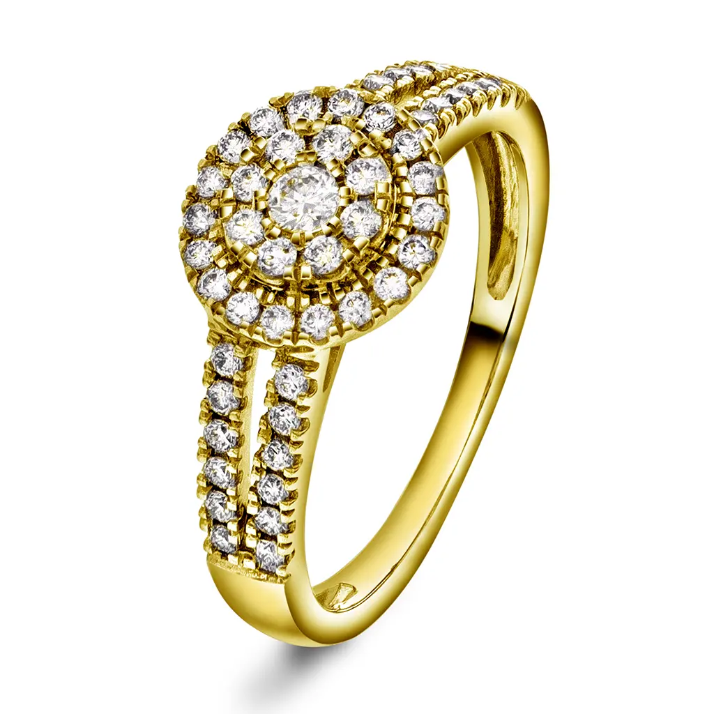 Kelly diamantring i 585 gult gull 0,50 ct