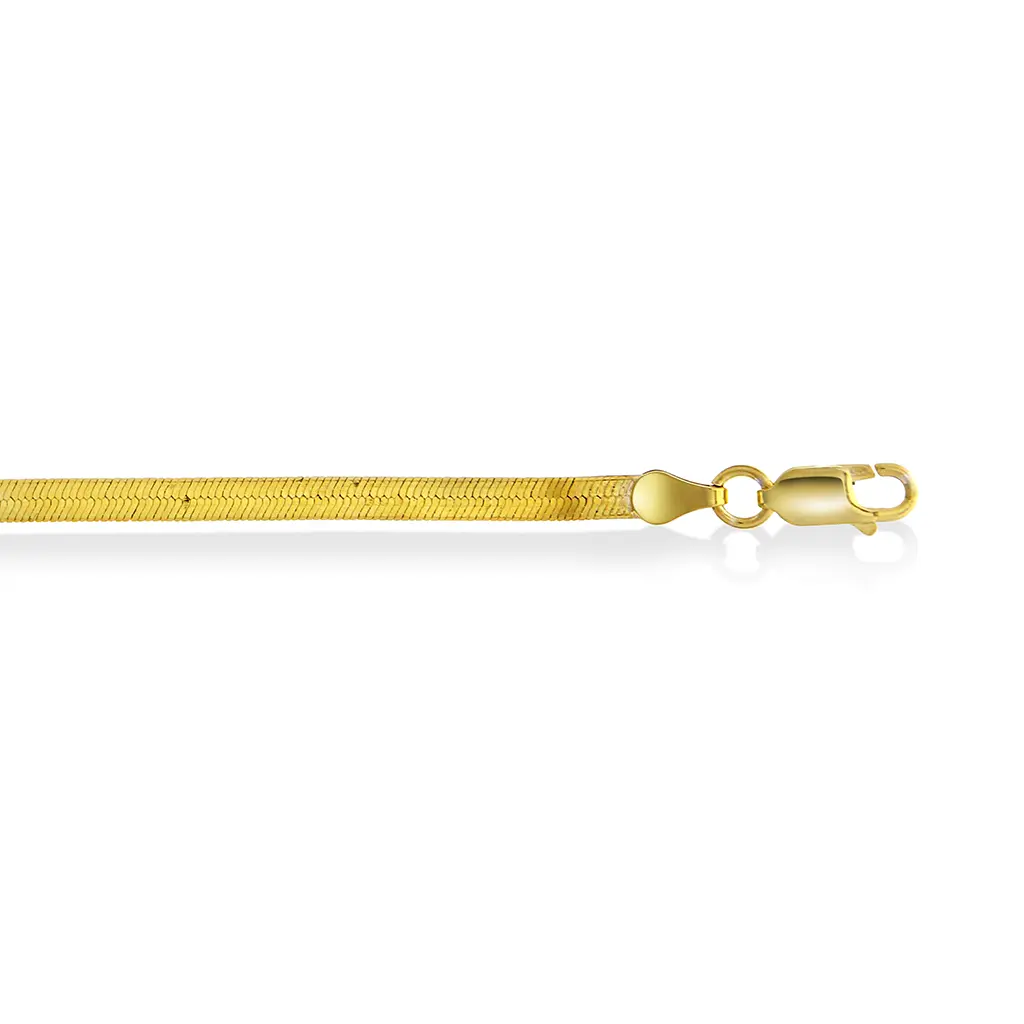 Slangekjede i 925 forgylt sølv, 3,4 mm, 45 cm