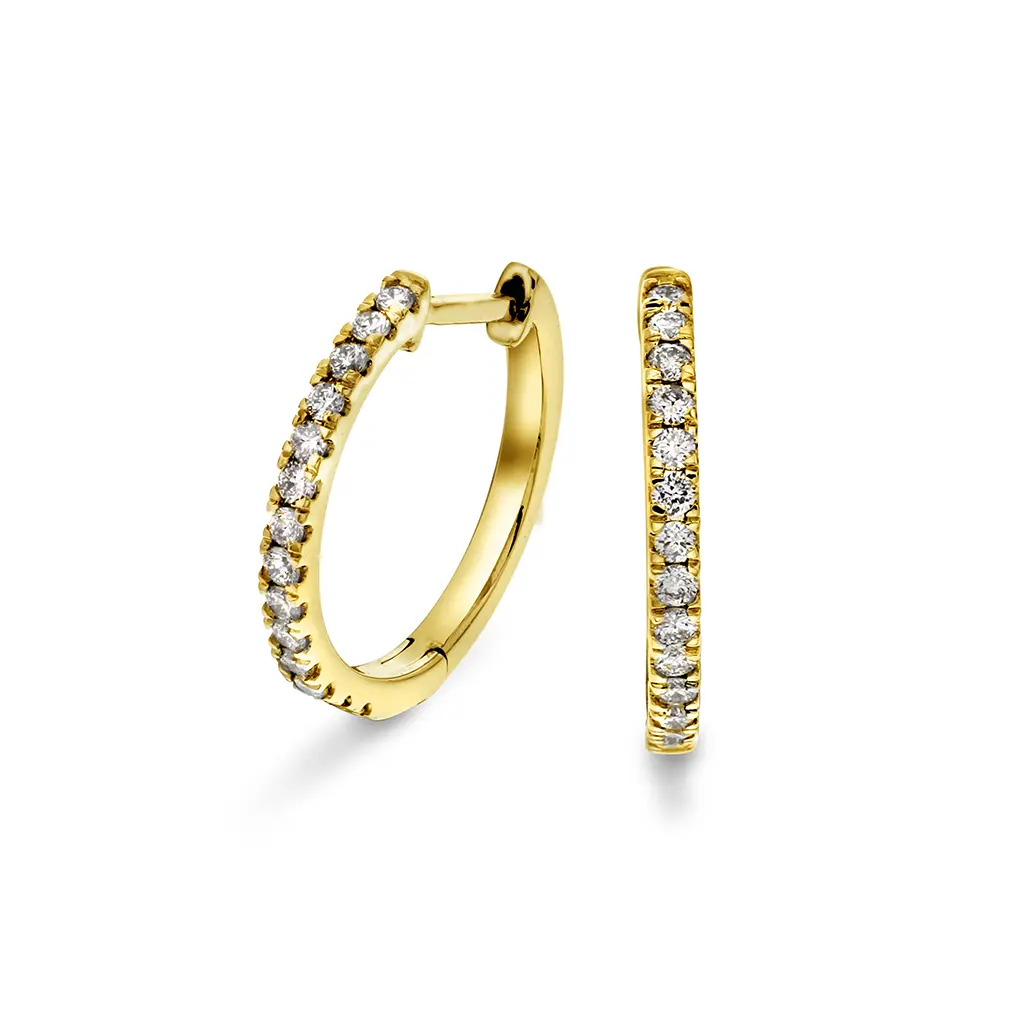 Clara diamantøreringer i 375 gult gull 0,20 ct