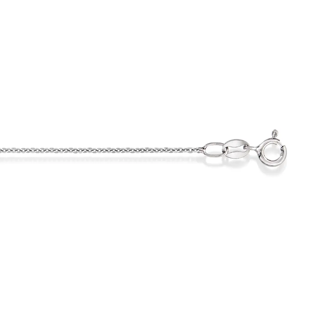 Flat ankerkjede i 925 rhodinert sølv 1,2 mm, 34-80 cm