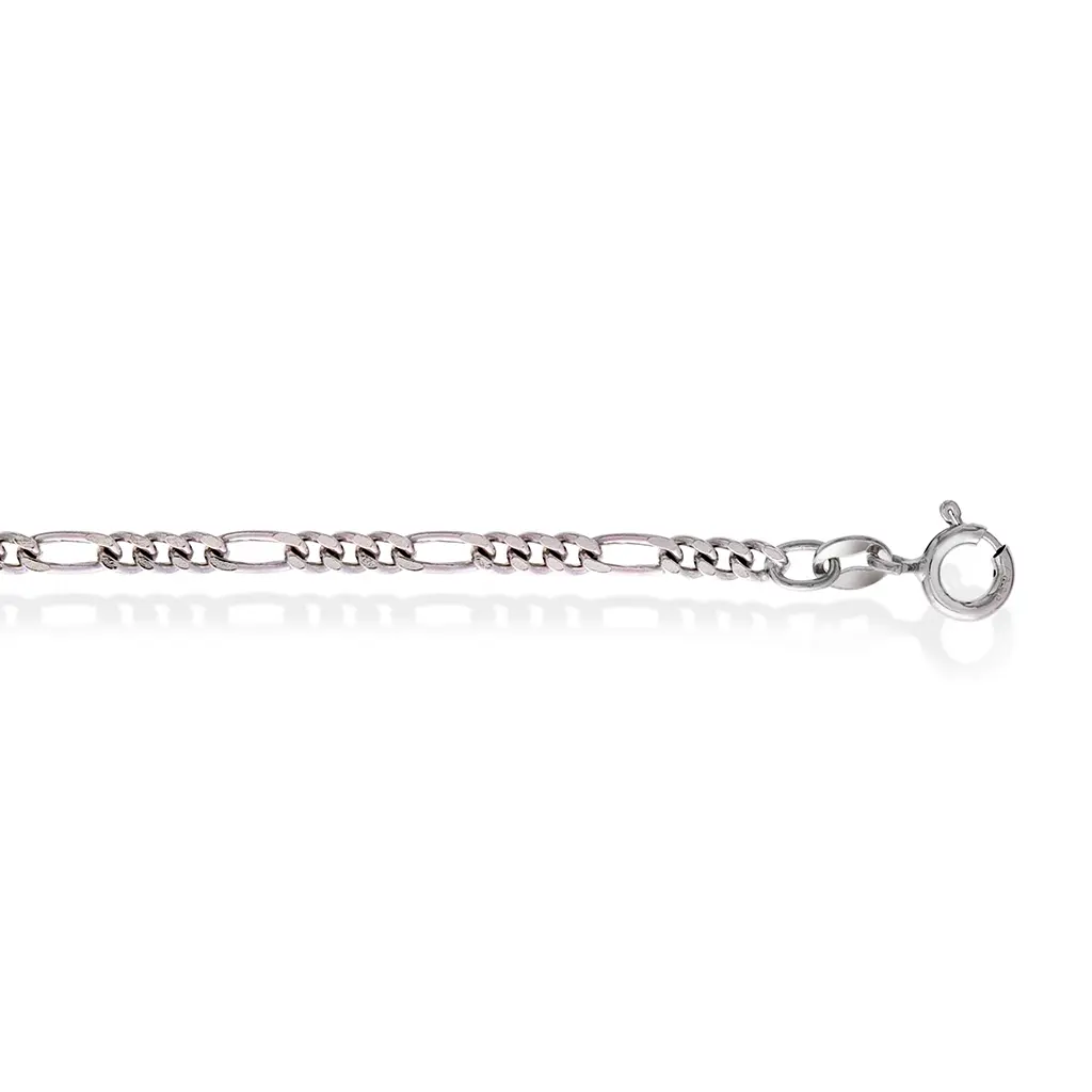 Figaro kjede i rhodinert 925 sølv 2,8 mm, 60 cm