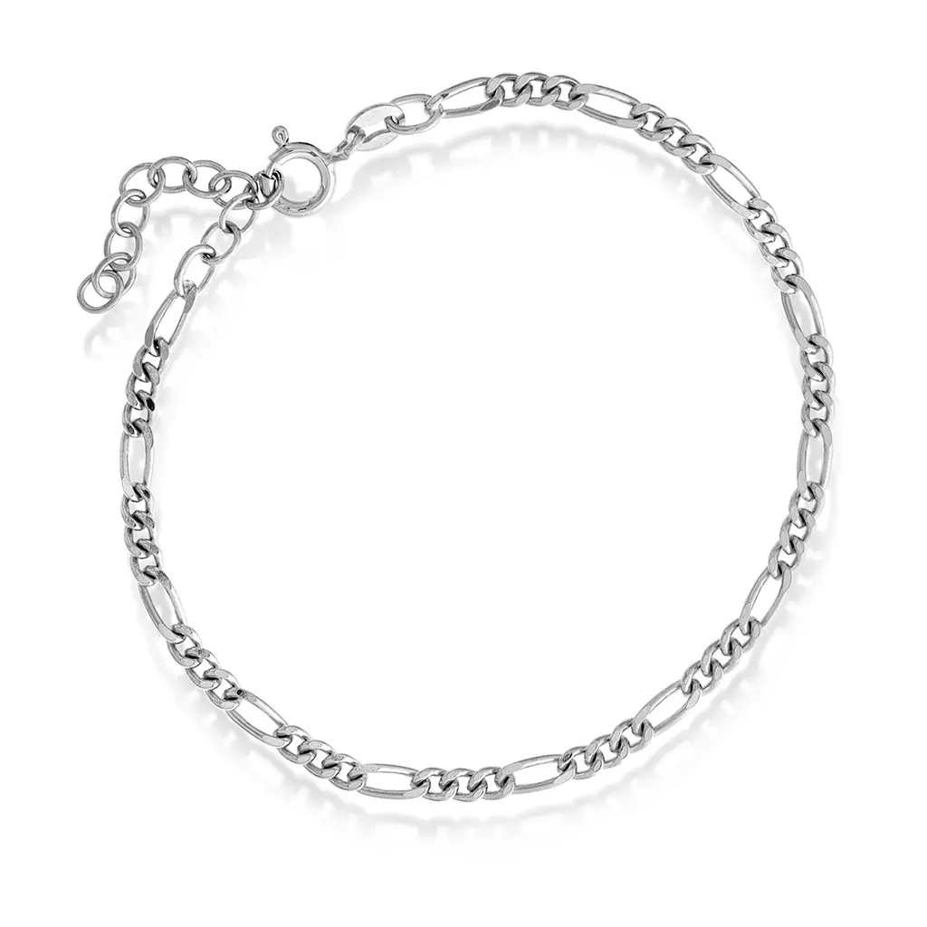 Figaro Armbånd i rhodinert 925 sølv, 19 cm