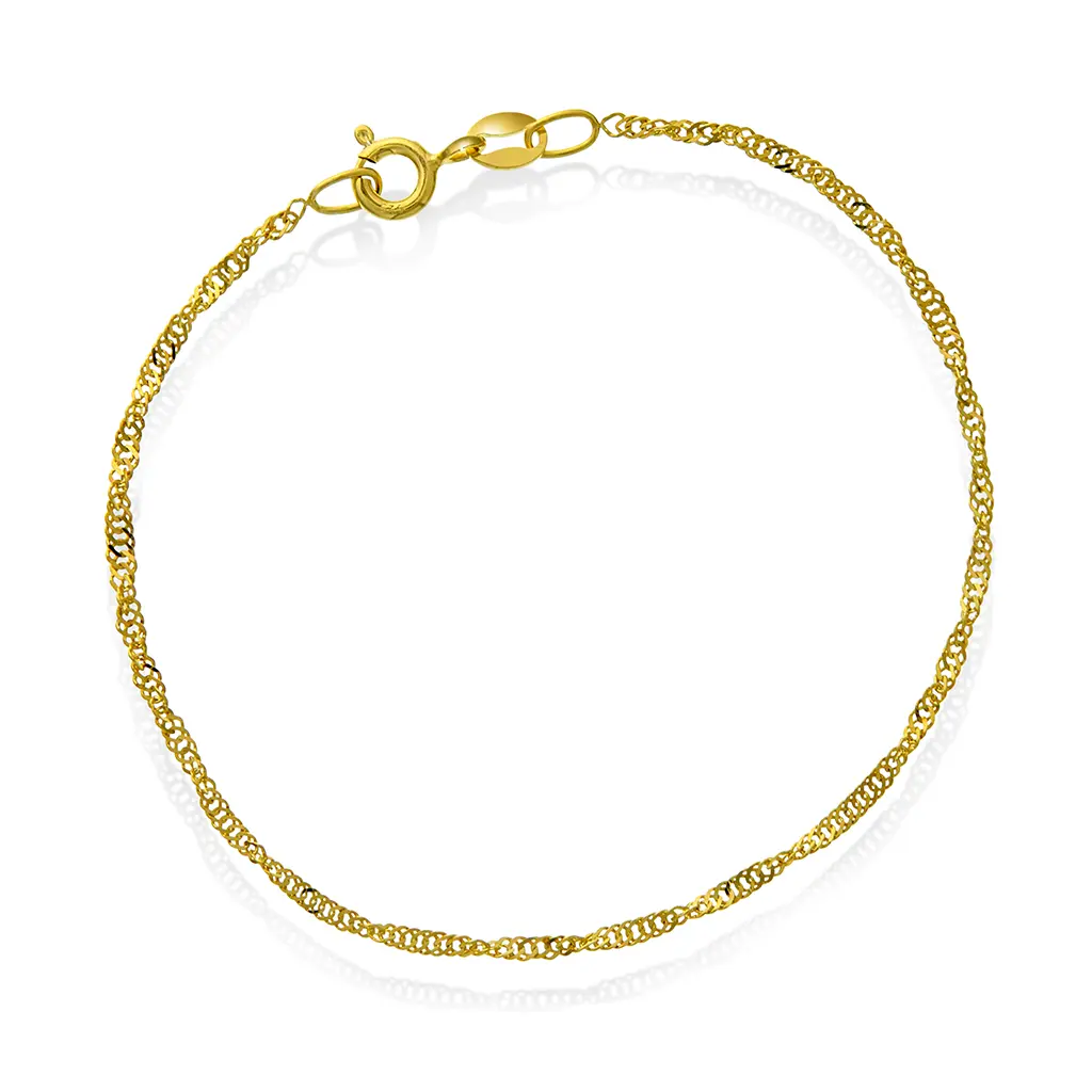 Singapore armbånd i 925 forgylt sølv, 1,9 mm