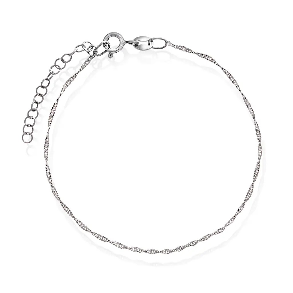 Singapore Armbånd i 925 rhodinert sølv, 19 cm